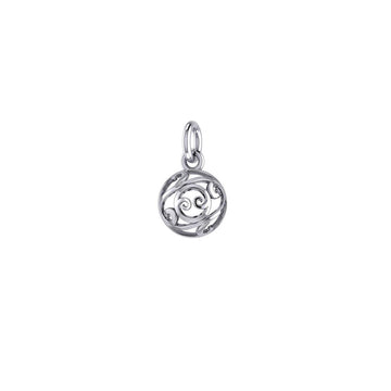 Filigree Ball Silver Charm TC459 - Jewelry